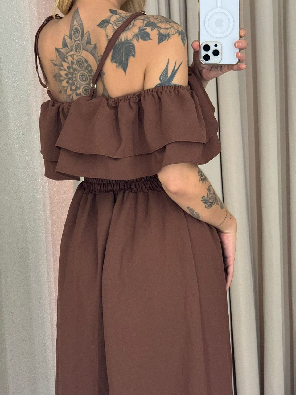 VESTIDO GIORGIA ALÇA MARROM