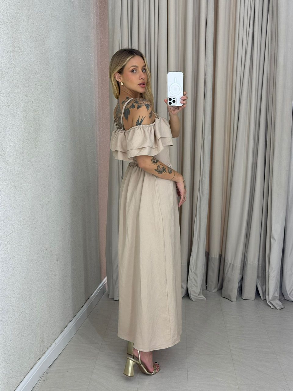 VESTIDO GIORGIA ALÇA AREIA