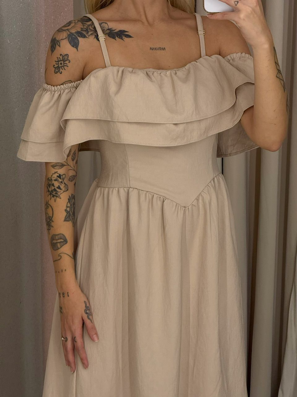 VESTIDO GIORGIA ALÇA AREIA