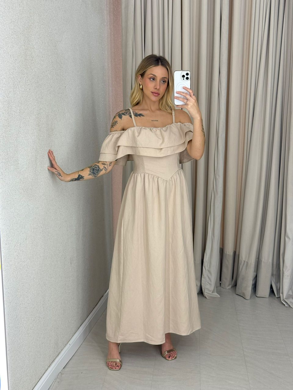 VESTIDO GIORGIA ALÇA AREIA