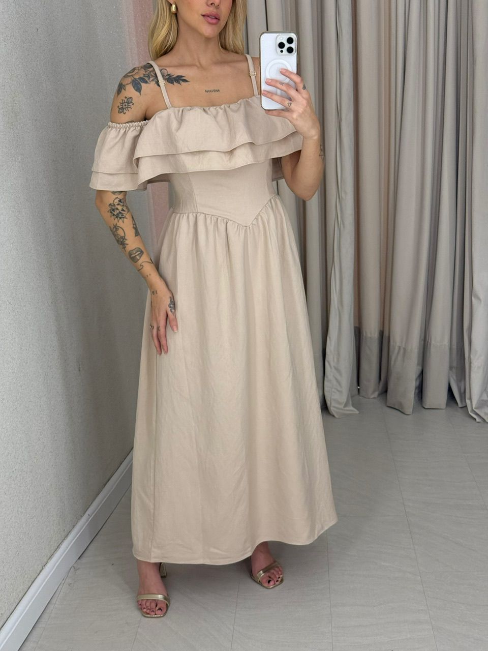 VESTIDO GIORGIA ALÇA AREIA