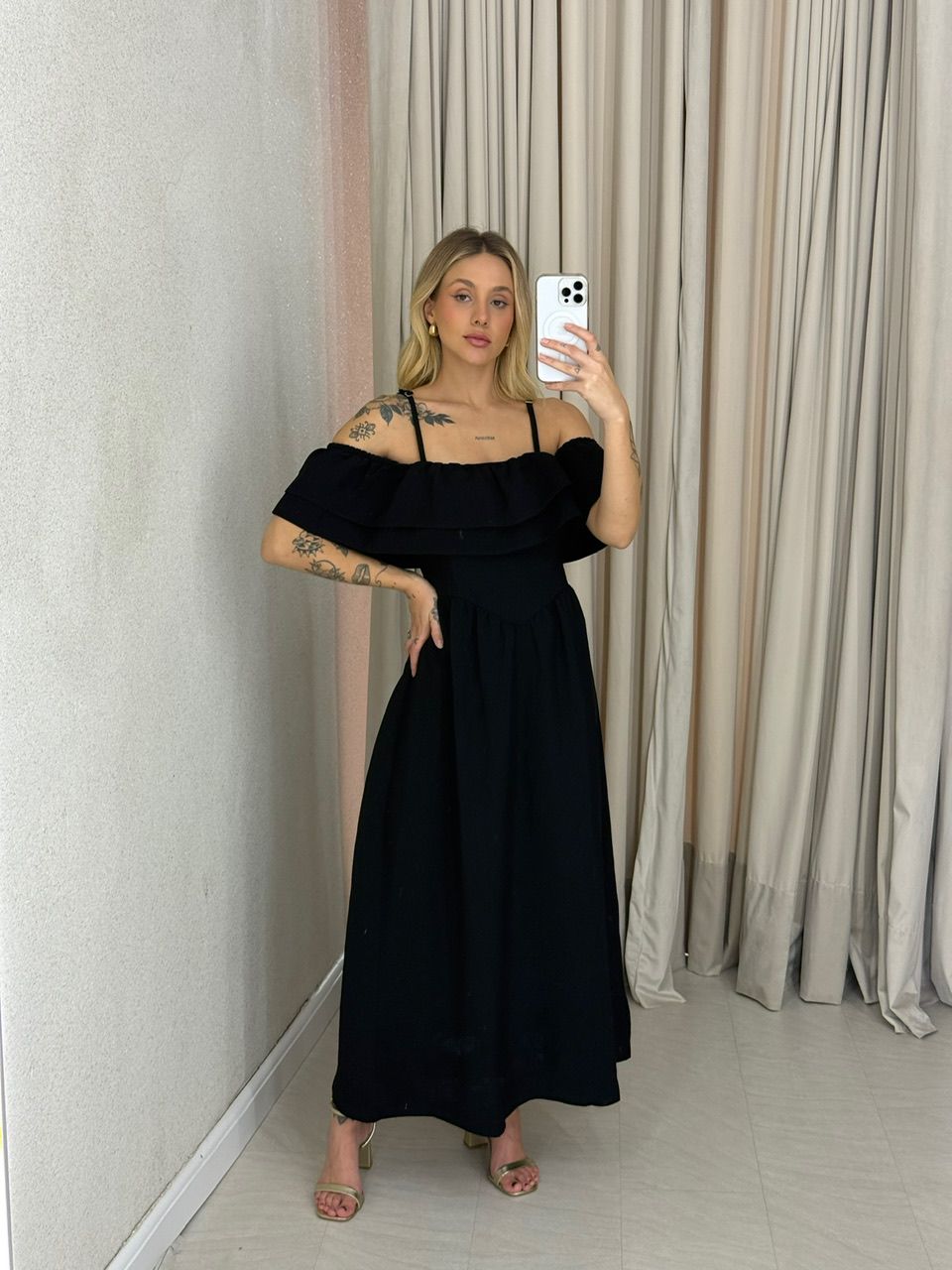VESTIDO GIORGIA ALÇA PRETO - 0063750032 - CAROLLA FERRARO