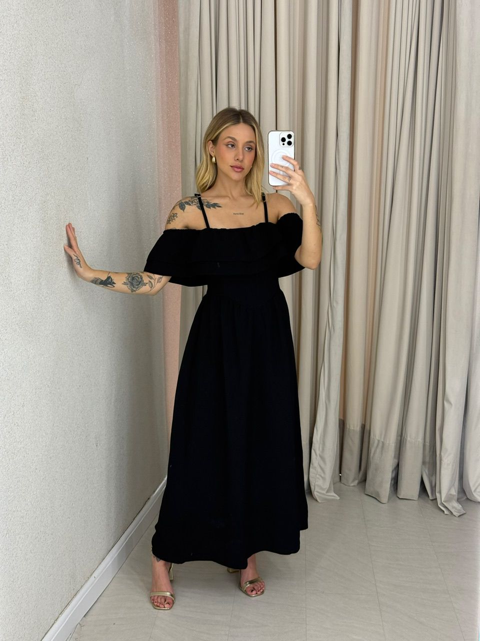 VESTIDO GIORGIA ALÇA PRETO