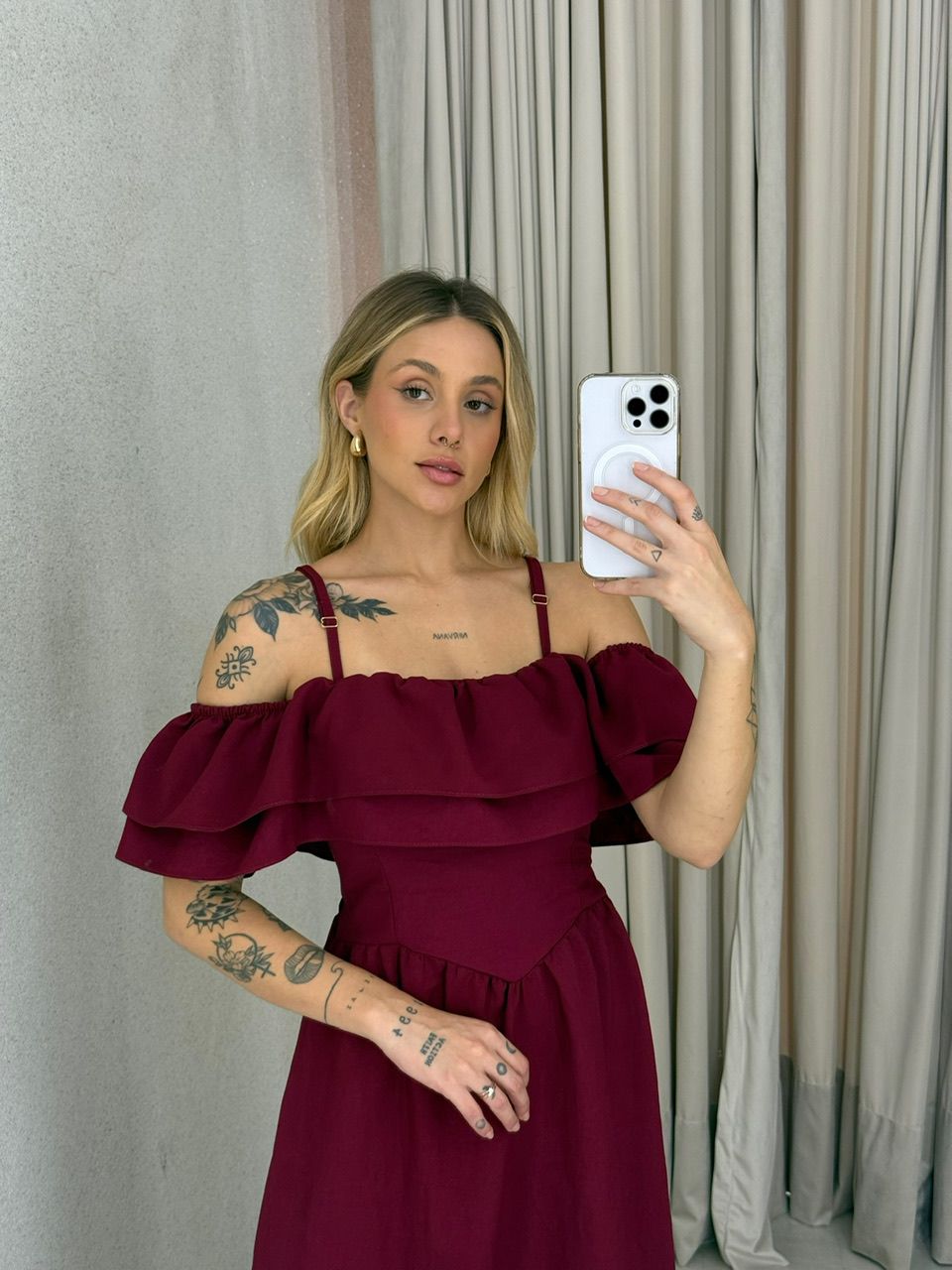 VESTIDO GIORGIA ALÇA VINHO