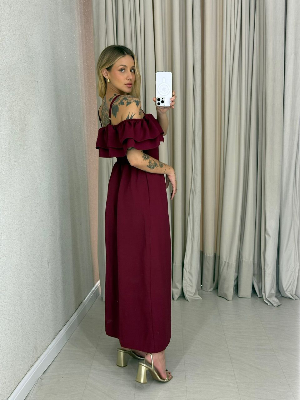 VESTIDO GIORGIA ALÇA VINHO
