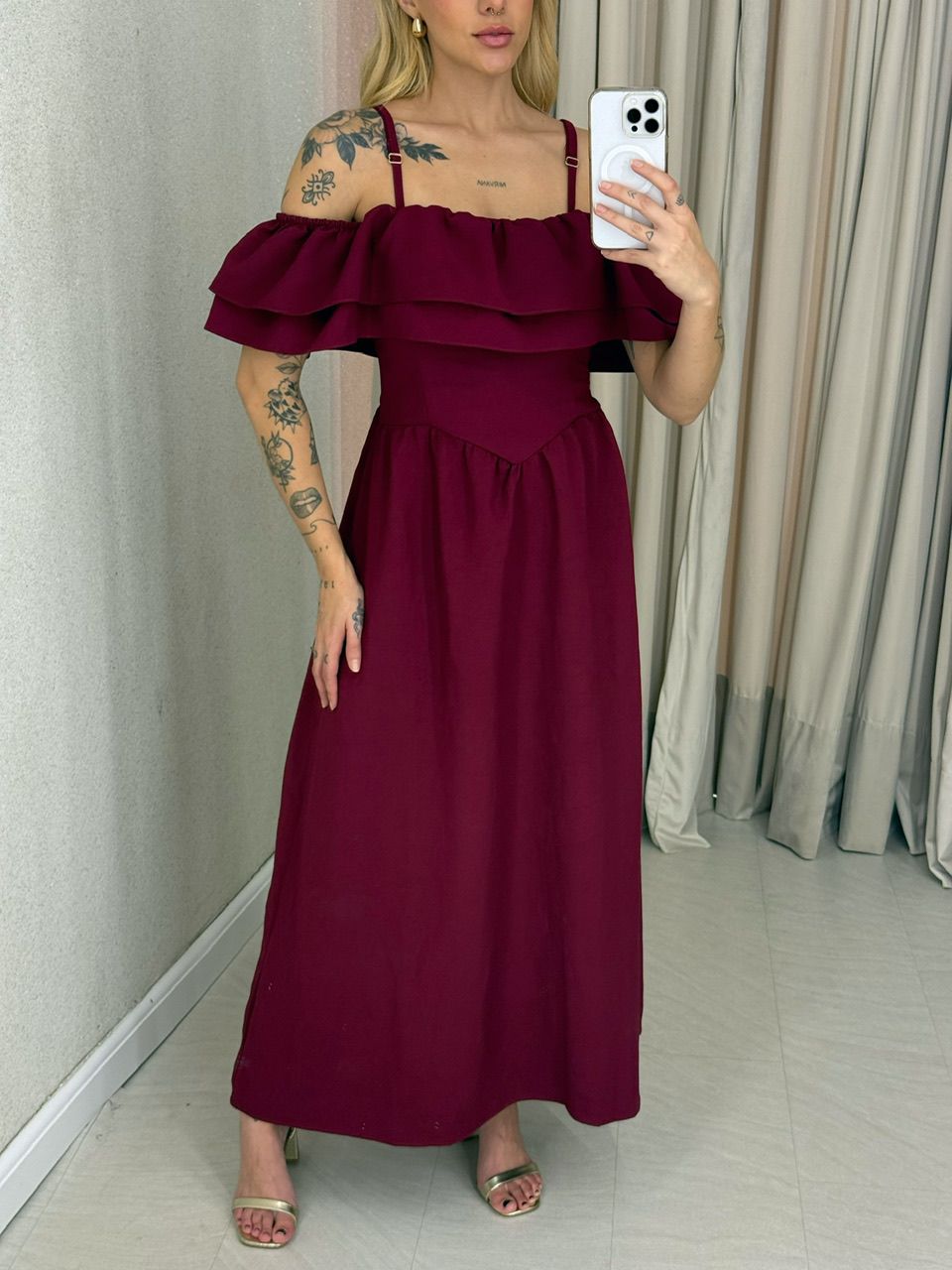 VESTIDO GIORGIA ALÇA VINHO