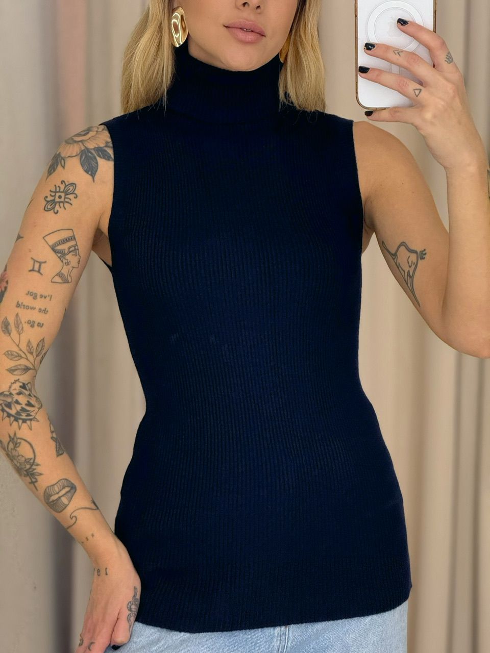 BLUSA ANA TEREZA GOLA MARINHO