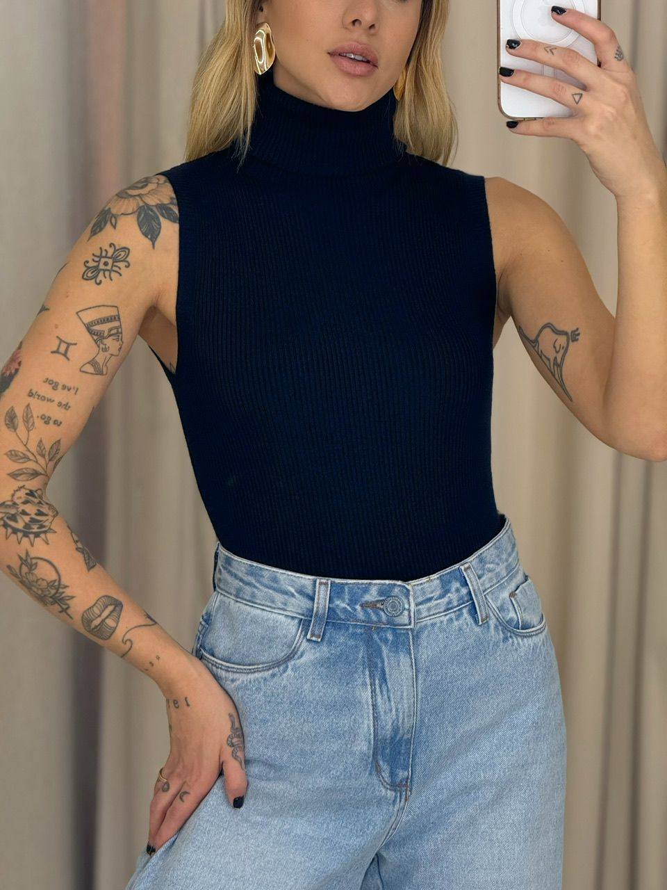BLUSA ANA TEREZA GOLA MARINHO