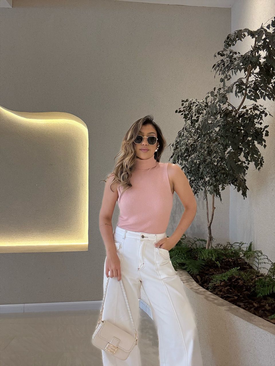 BLUSA ANA TEREZA GOLA ROSÊ - 0066130025 - CAROLLA FERRARO