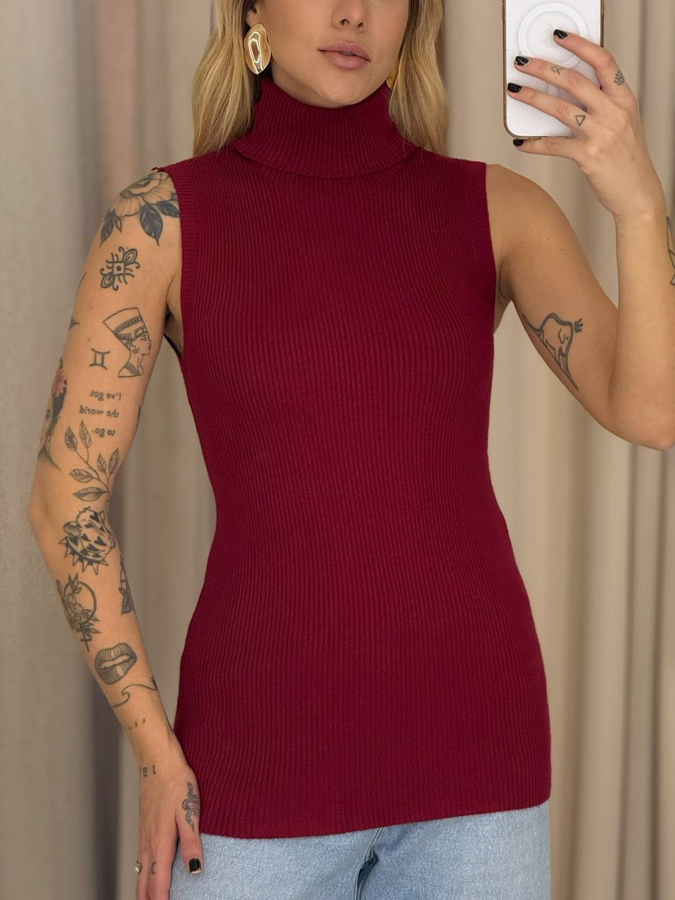 BLUSA ANA TEREZA GOLA VINHO