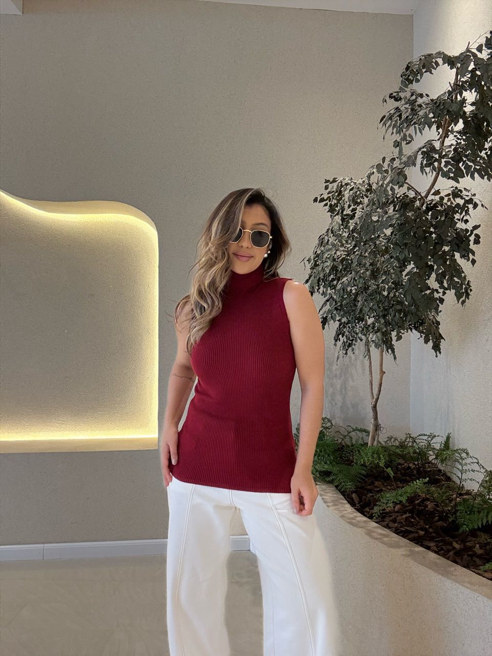 BLUSA ANA TEREZA GOLA VINHO