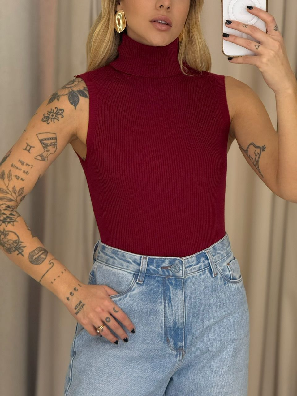 BLUSA ANA TEREZA GOLA VINHO