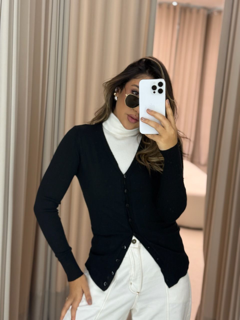 CARDIGAN TABATA BOTÕES PRETO