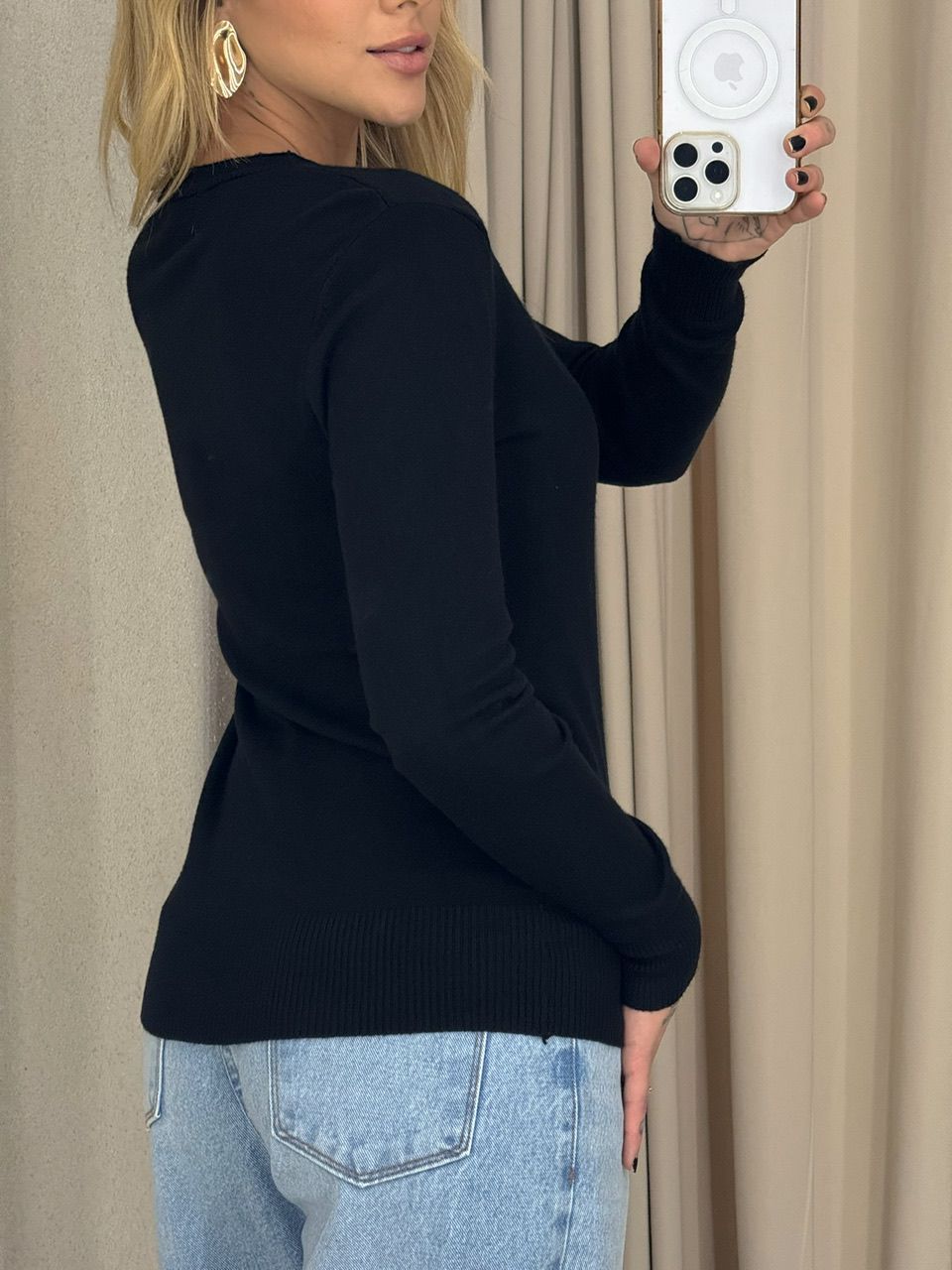 CARDIGAN TABATA BOTÕES PRETO