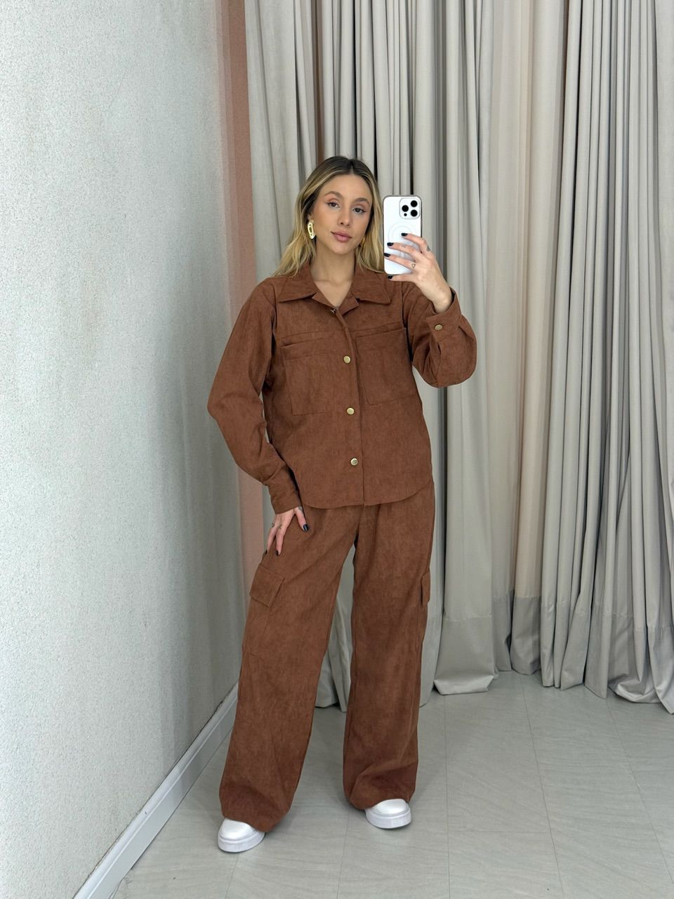 CONJUNTO ANALICE COTELÊ CAPUCCINO - 0065270125 - CAROLLA FERRARO