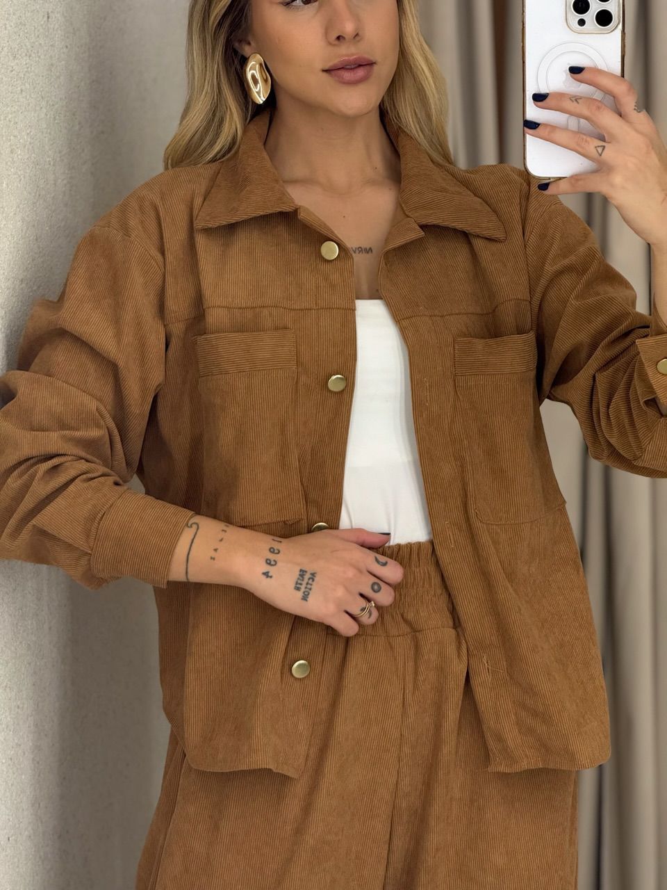 CONJUNTO ANALICE COTELÊ CARAMELO