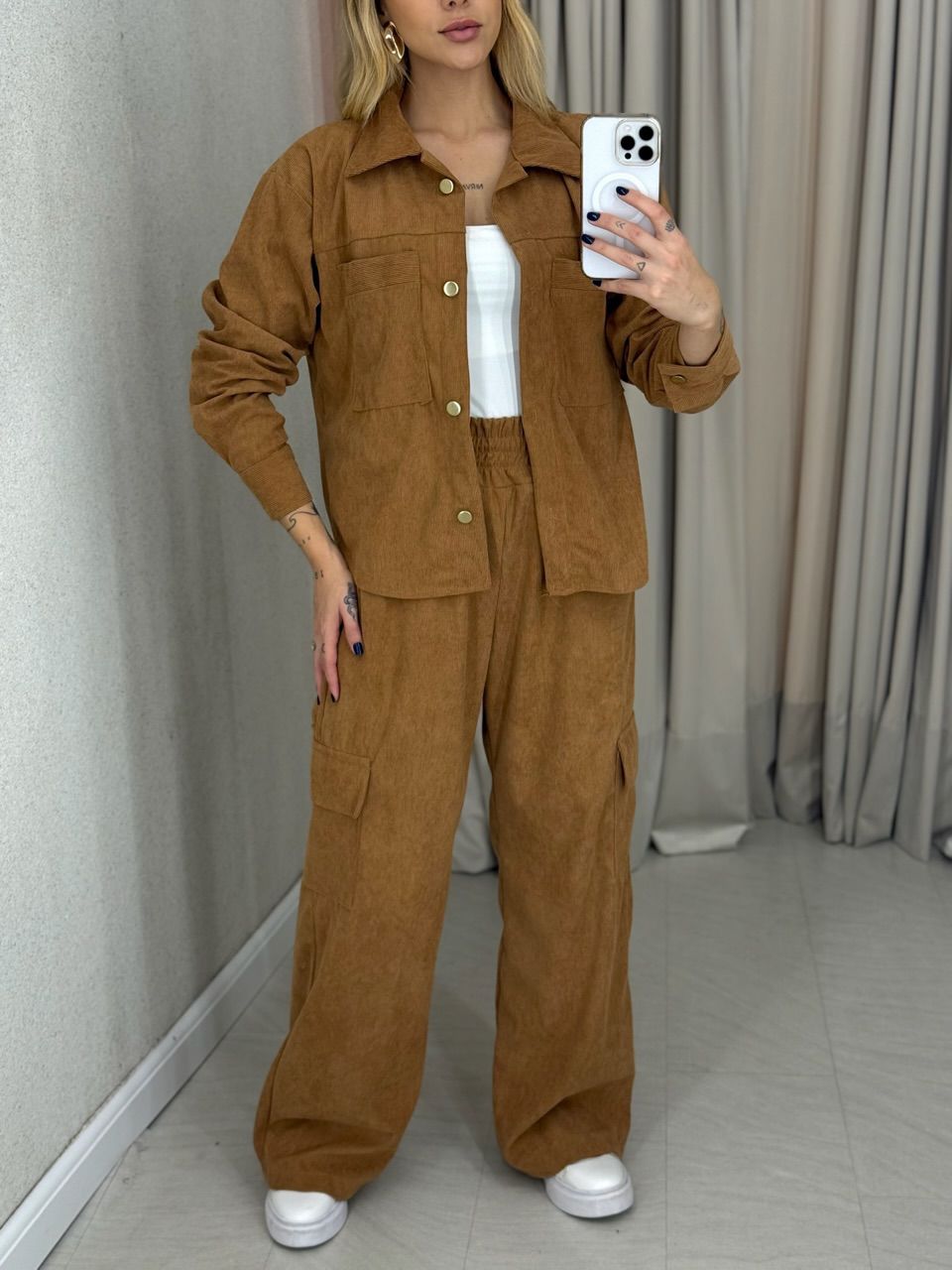 CONJUNTO ANALICE COTELÊ CARAMELO