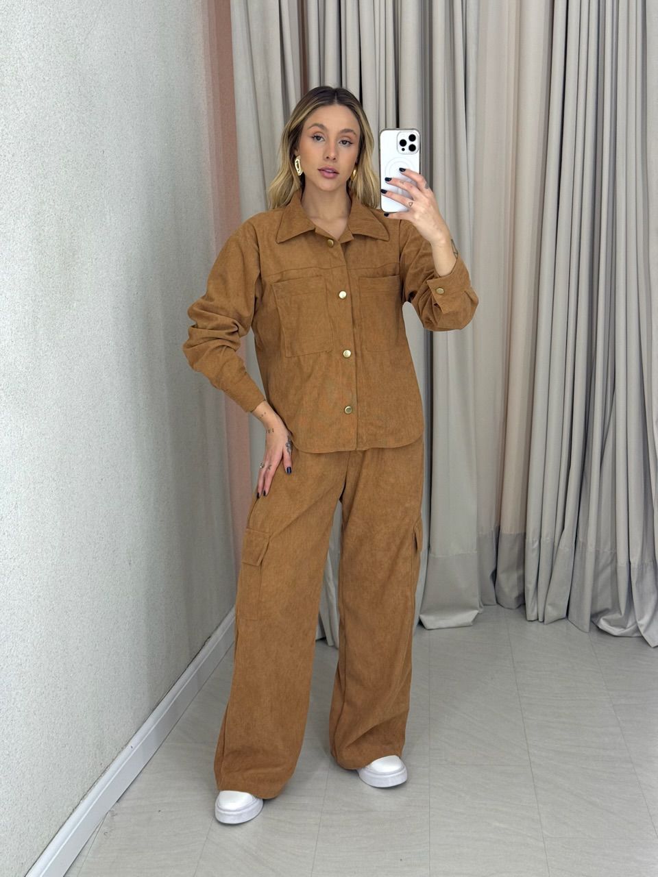 CONJUNTO ANALICE COTELÊ CARAMELO - 0065270095 - CAROLLA FERRARO