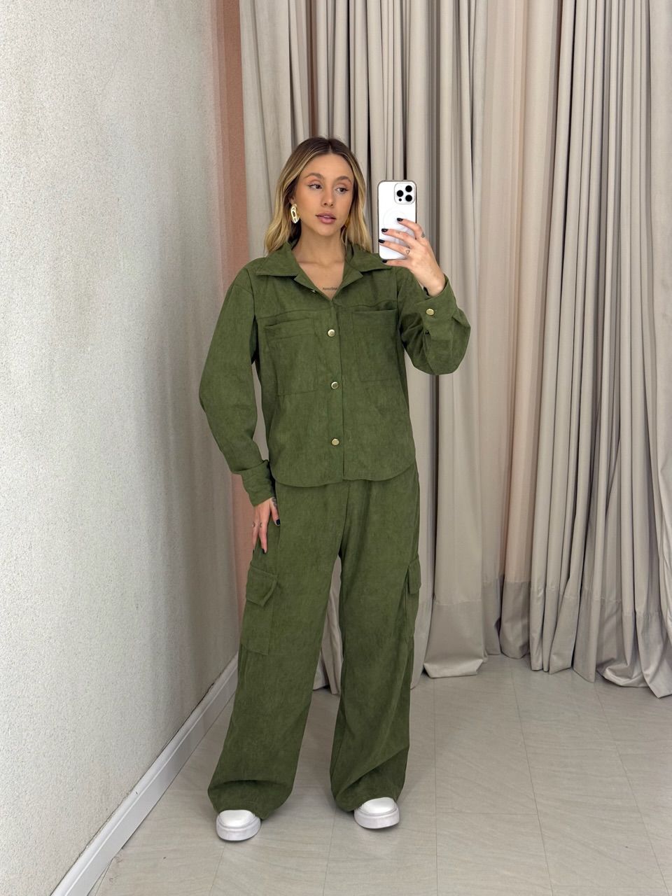 CONJUNTO ANALICE COTELÊ MILITAR - 0065270254 - CAROLLA FERRARO