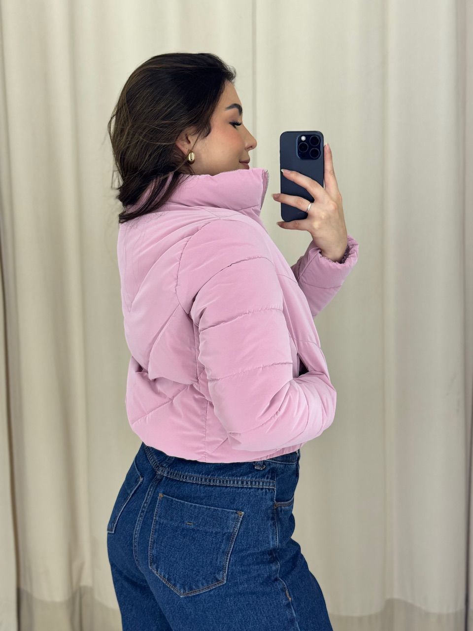 PUFFER LARISSA ZÍPER ROSA
