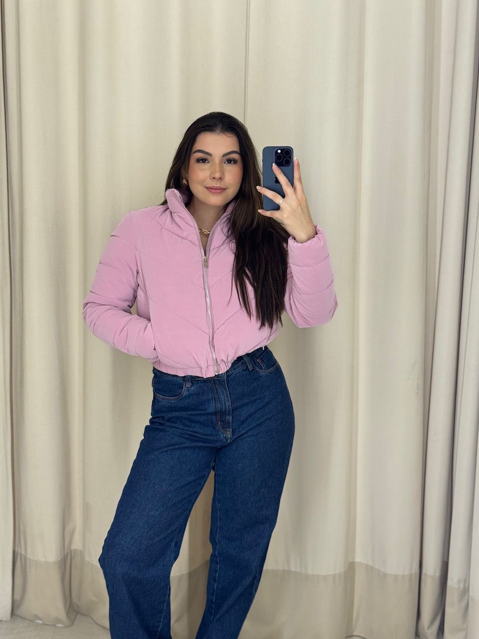 PUFFER LARISSA ZÍPER ROSA