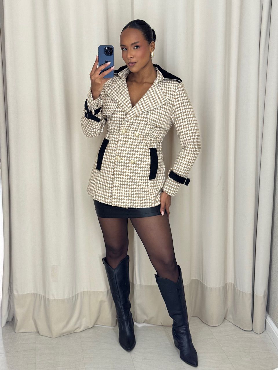 CASACO CECILIA PIED DE POULE NUDE