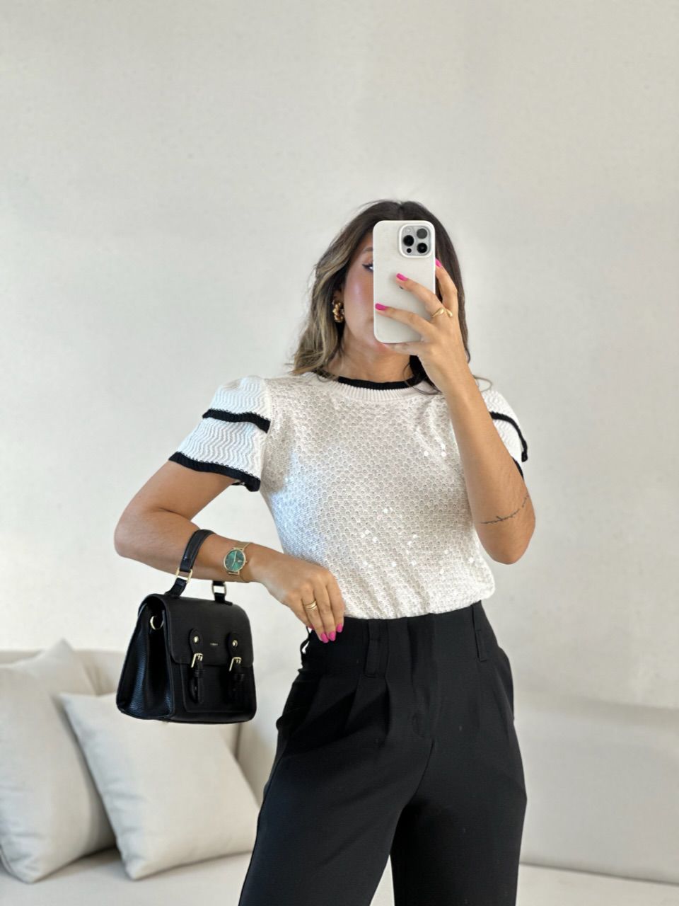 BLUSA SOFIA TRICOT PAETÊ OFF.