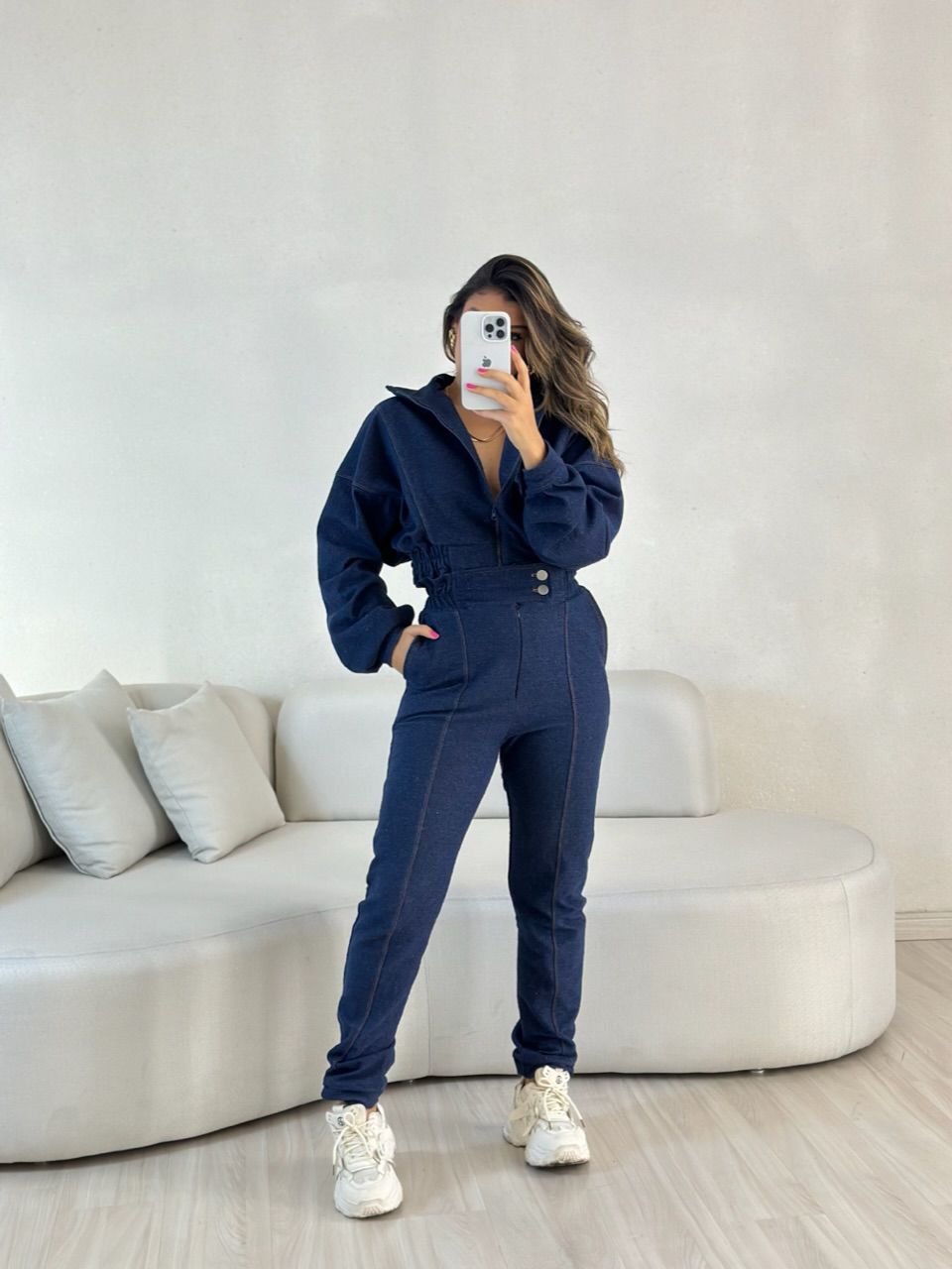 JAQUETA OVER CF MOLETINHO JEANS ESCURO