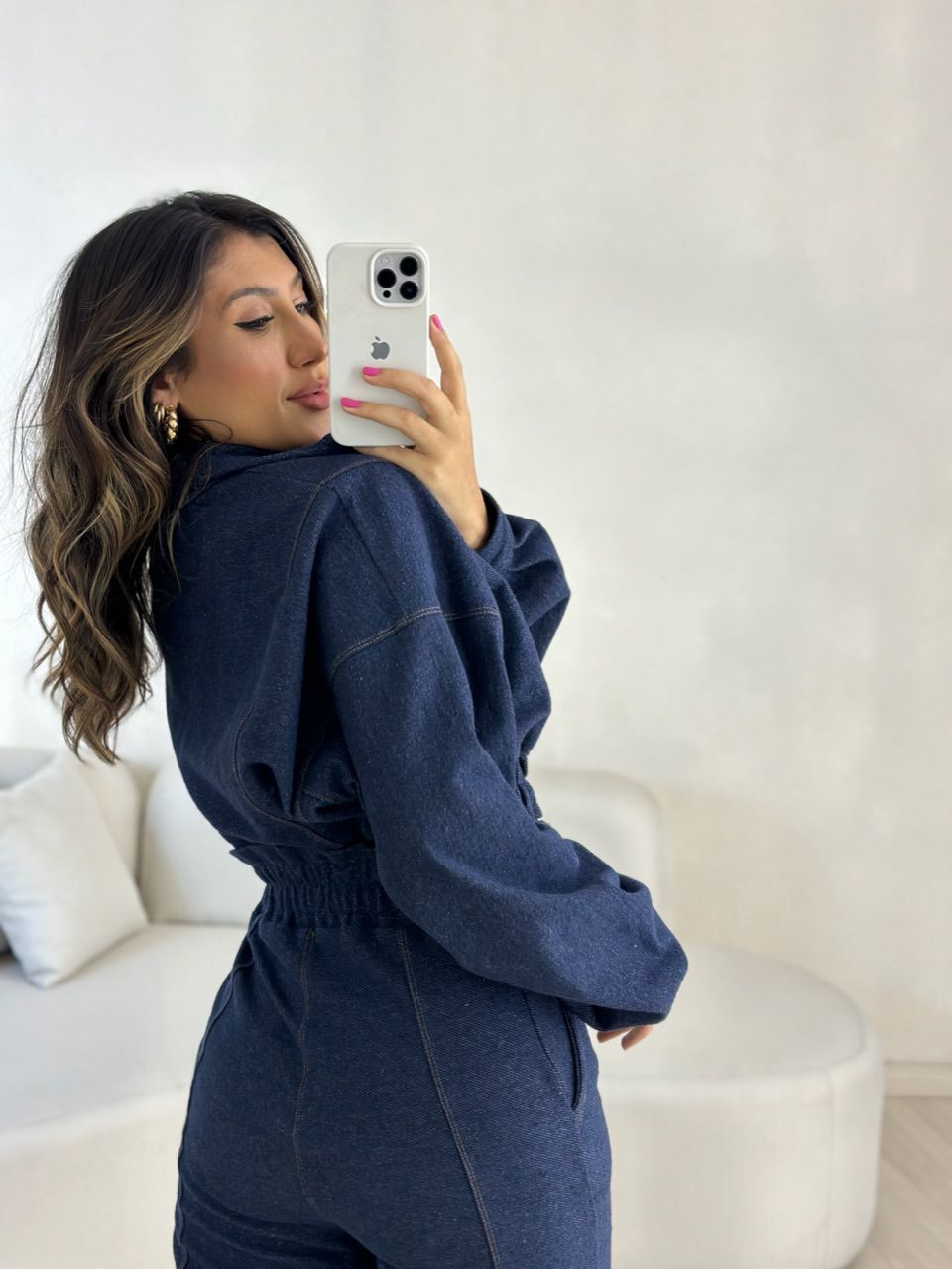JAQUETA OVER CF MOLETINHO JEANS ESCURO