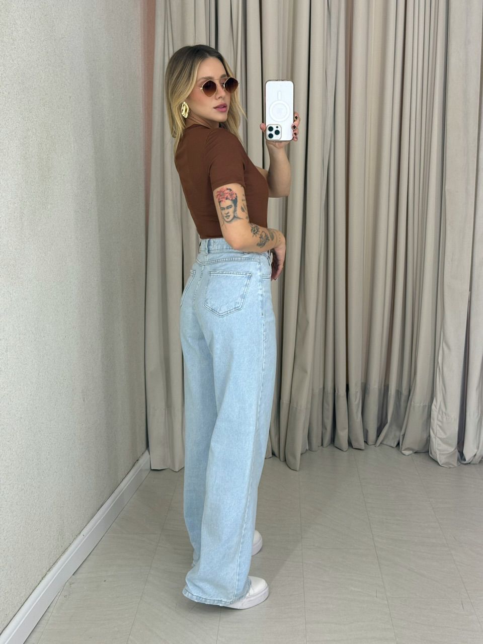 BLUSA KIARA GOLA MARROM