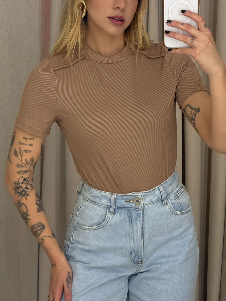 BLUSA KIARA GOLA NUDE