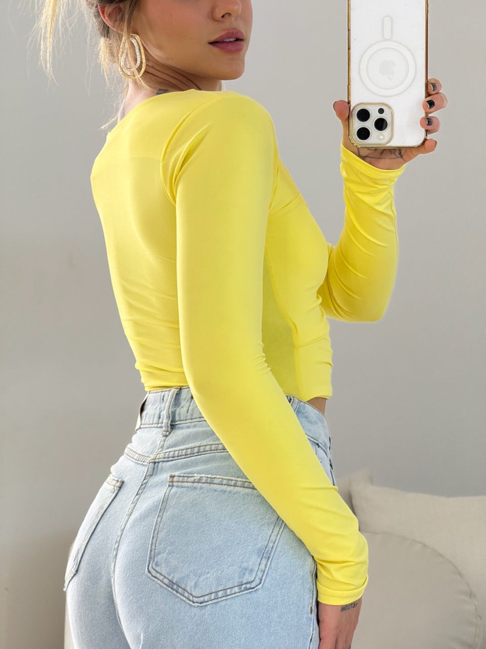 BODY PATRICIA CF DECOTE AMARELO