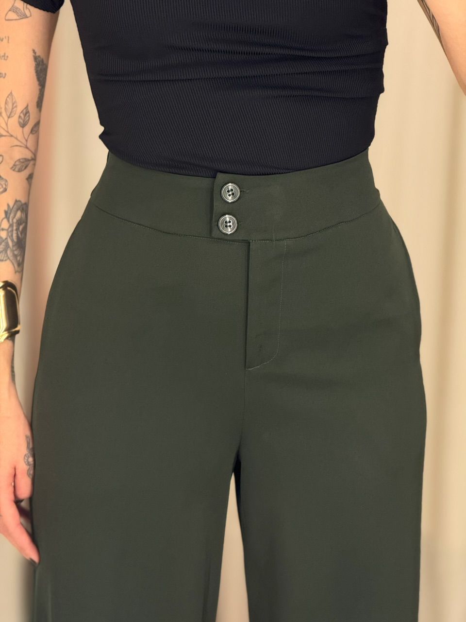 CALÇA BIA PANTALONA VERDE MILITAR