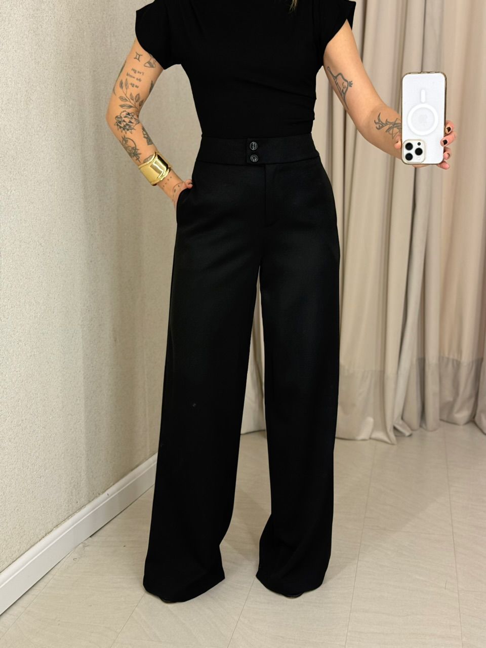 CALÇA BIA PANTALONA PRETA - 0066820033 - CAROLLA FERRARO
