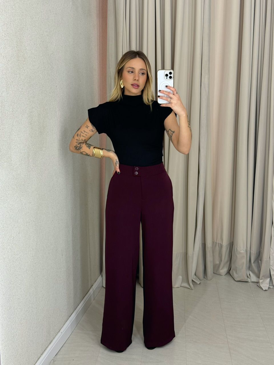 CALÇA BIA PANTALONA VINHO
