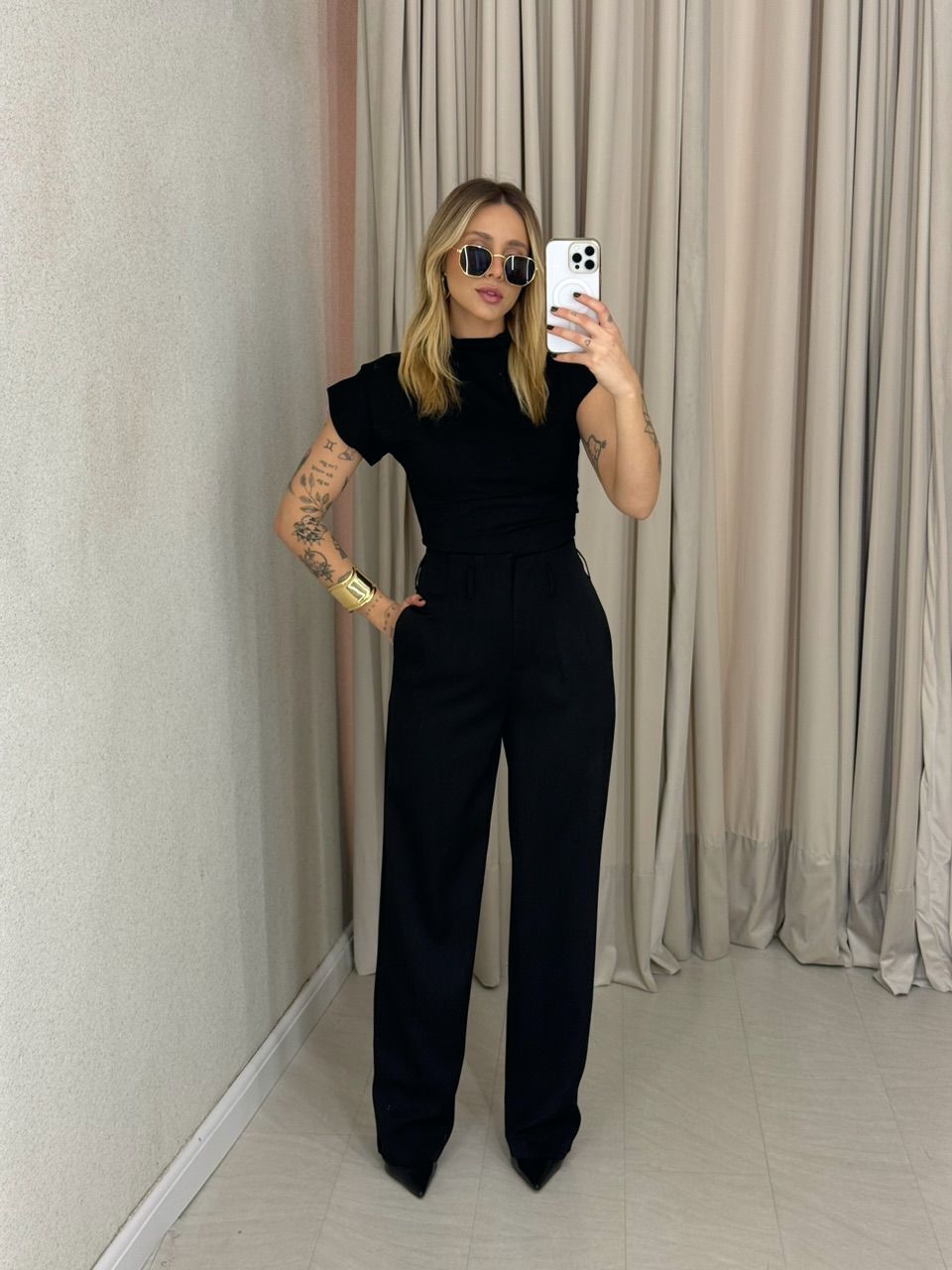 CALÇA MARI RETA PRETA