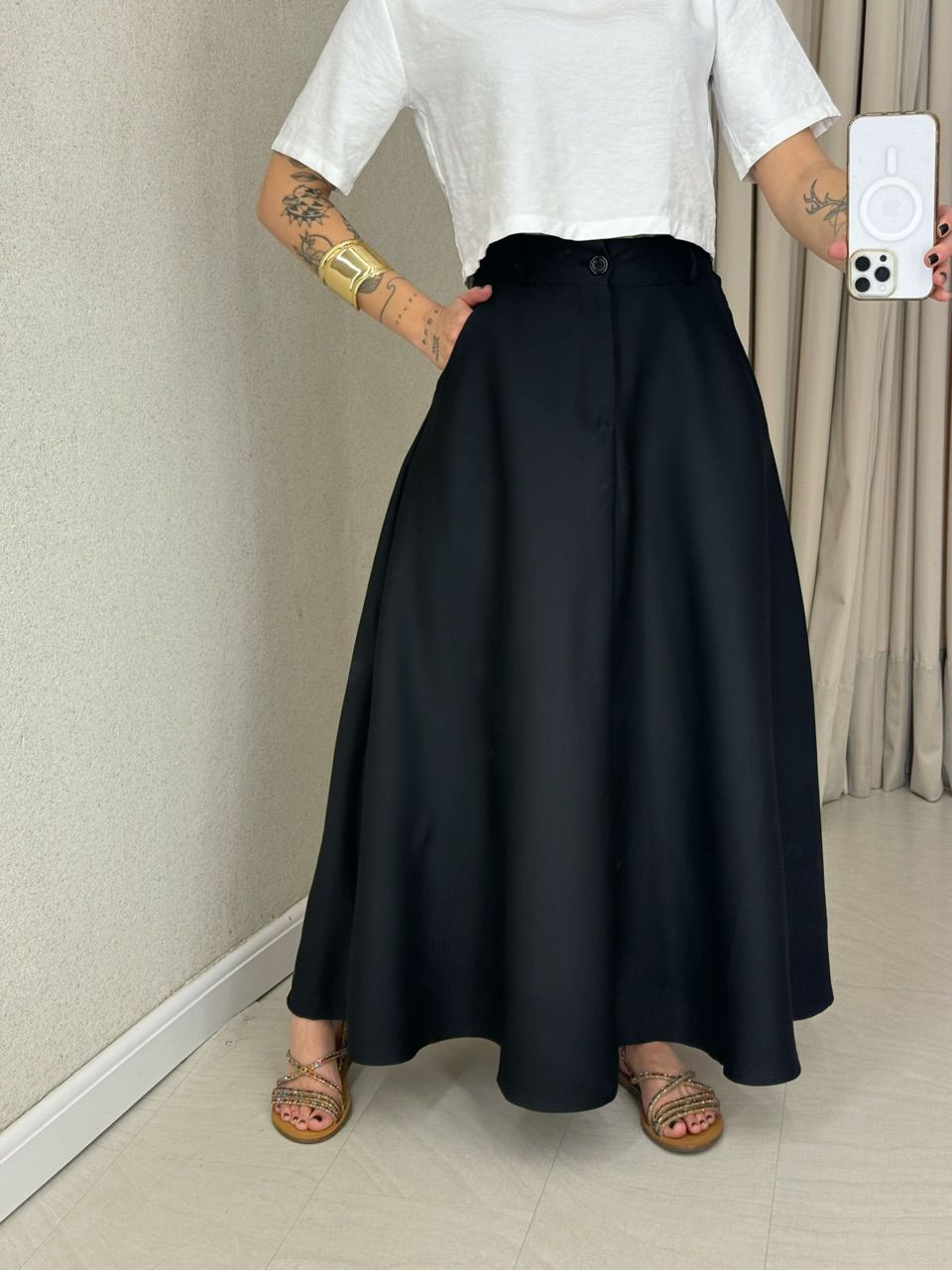 SAIA JADE LONGUETE Preta - 0066770033 - CAROLLA FERRARO