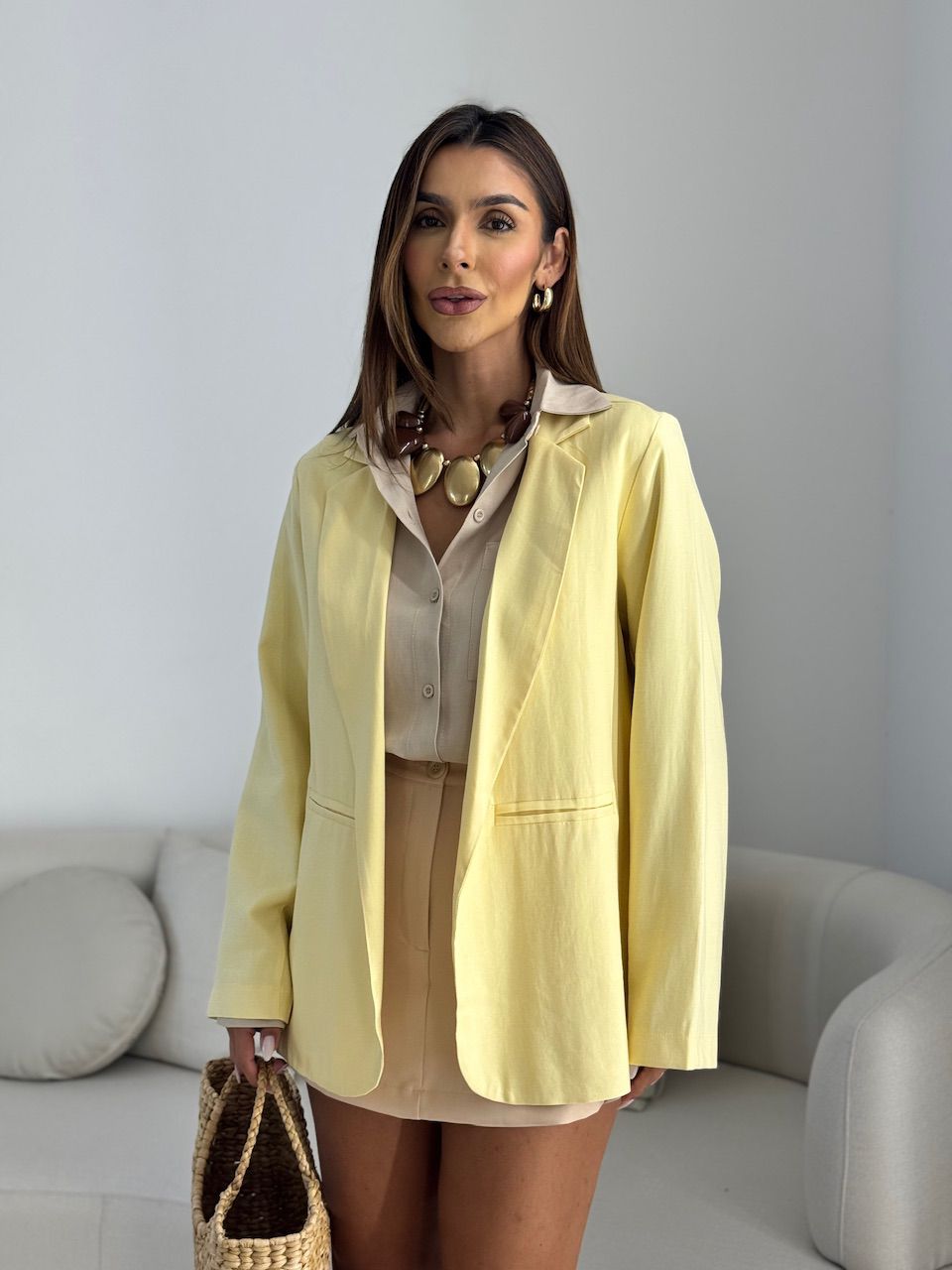 BLAZER JESSICA OVER YELLOW BUTTER - 0068080431 - CAROLLA FERRARO