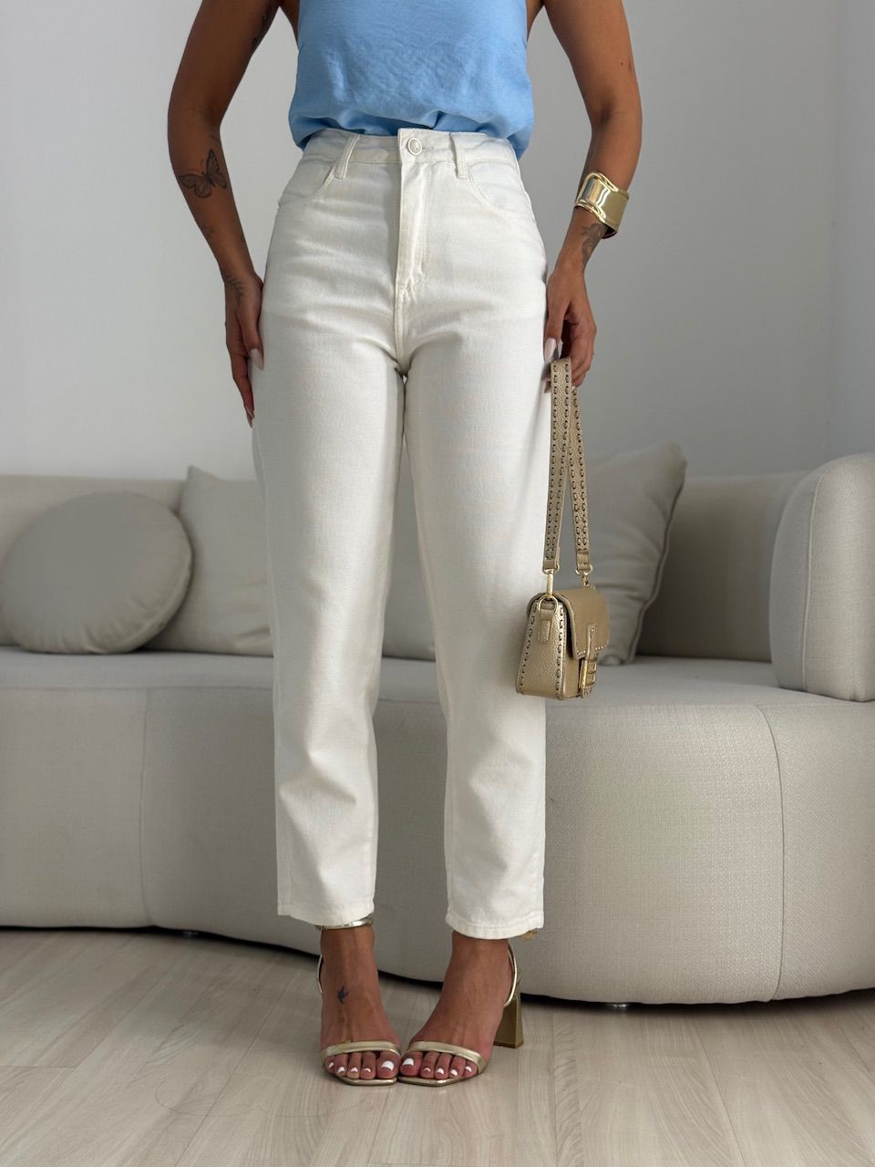 CALÇA DIANA MOM ALGODÃO OFF