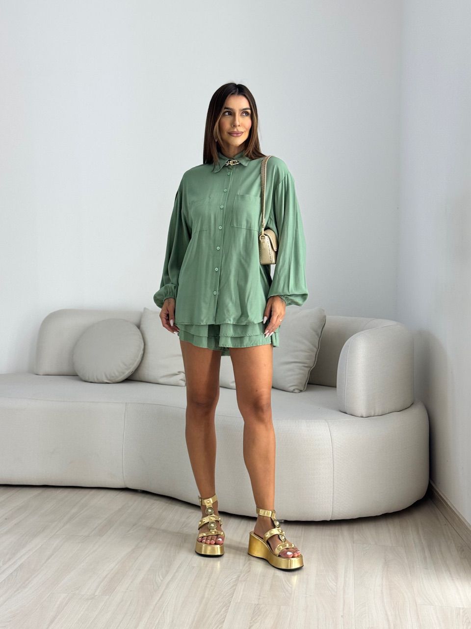 CONJUNTO TATI CAMISA VERDE - 0068120014 - CAROLLA FERRARO