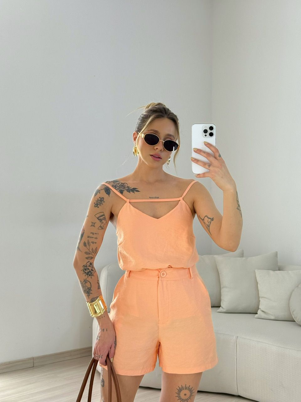 CONJUNTO VIVI SHORT LARANJA