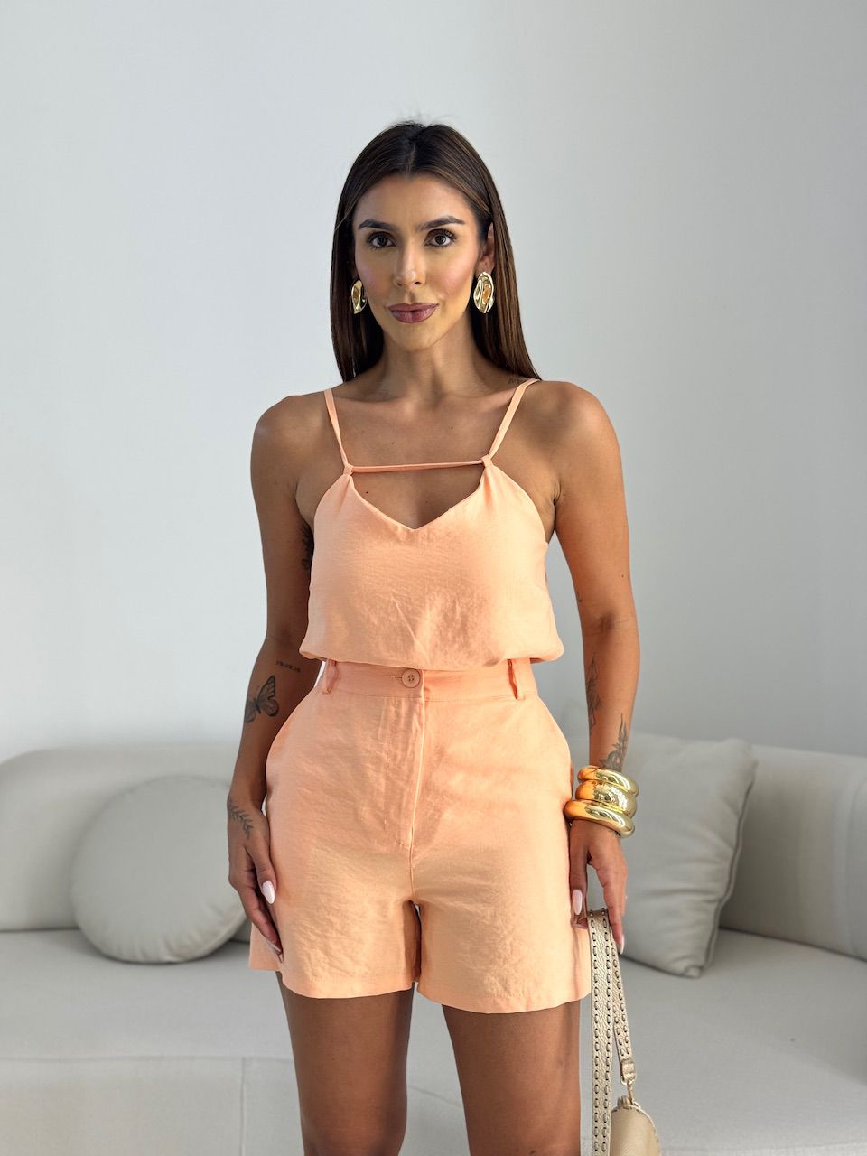 CONJUNTO VIVI SHORT LARANJA