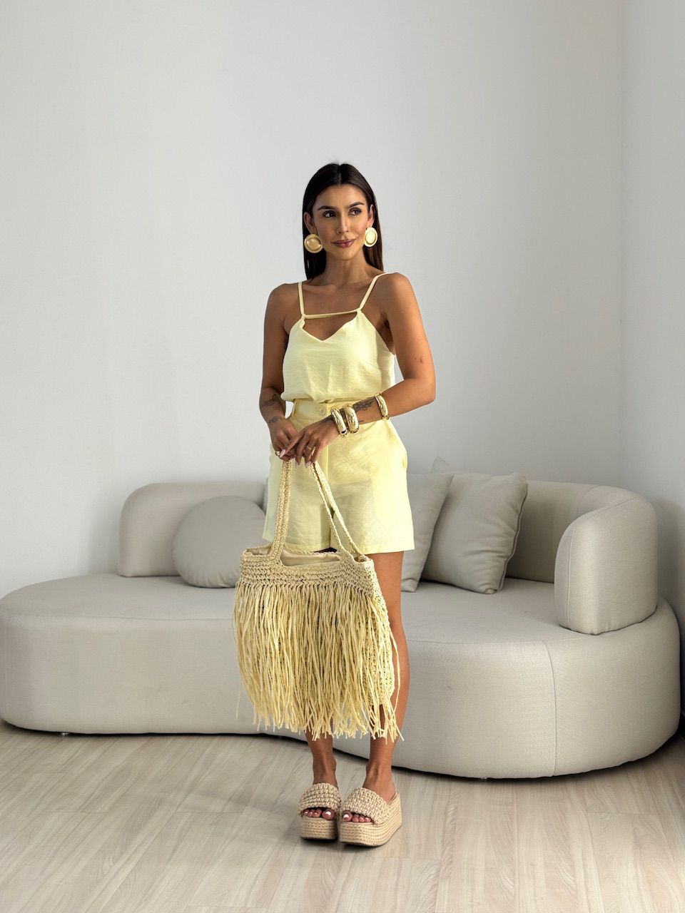CONJUNTO VIVI SHORT YELLOW BUTTER