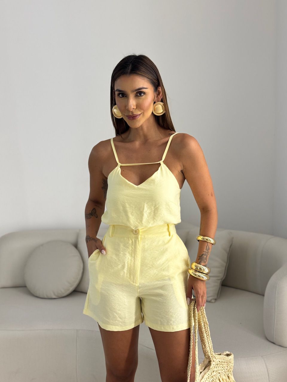 CONJUNTO VIVI SHORT YELLOW BUTTER