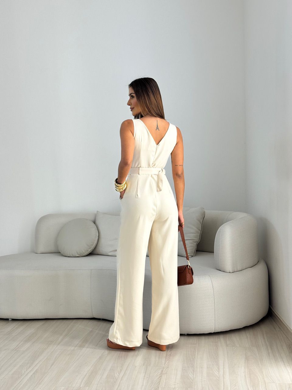 MACACÃO ELIZA ALÇA AREIA