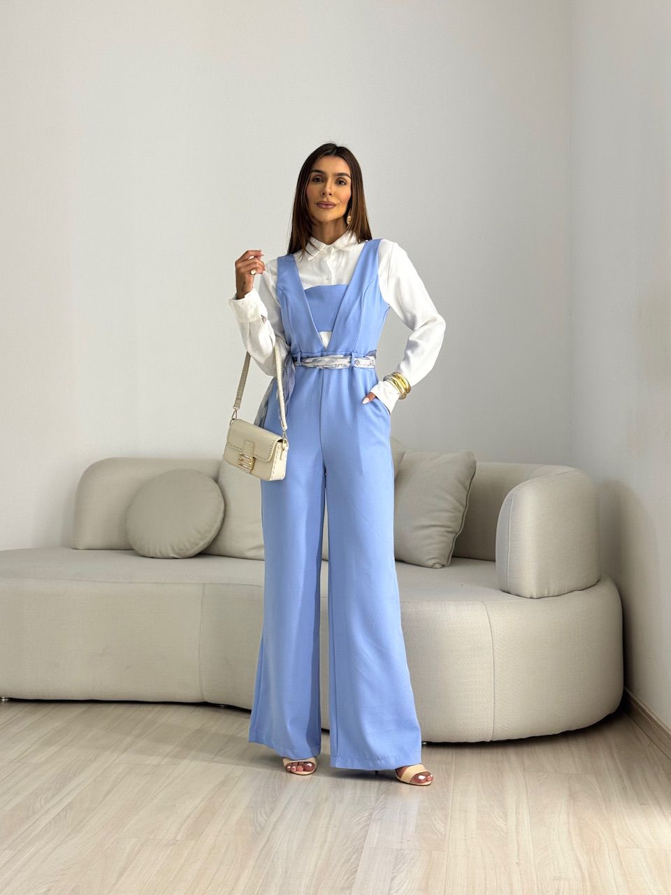 MACACÃO ELIZA ALÇA BABY BLUE - 0068130365 - CAROLLA FERRARO