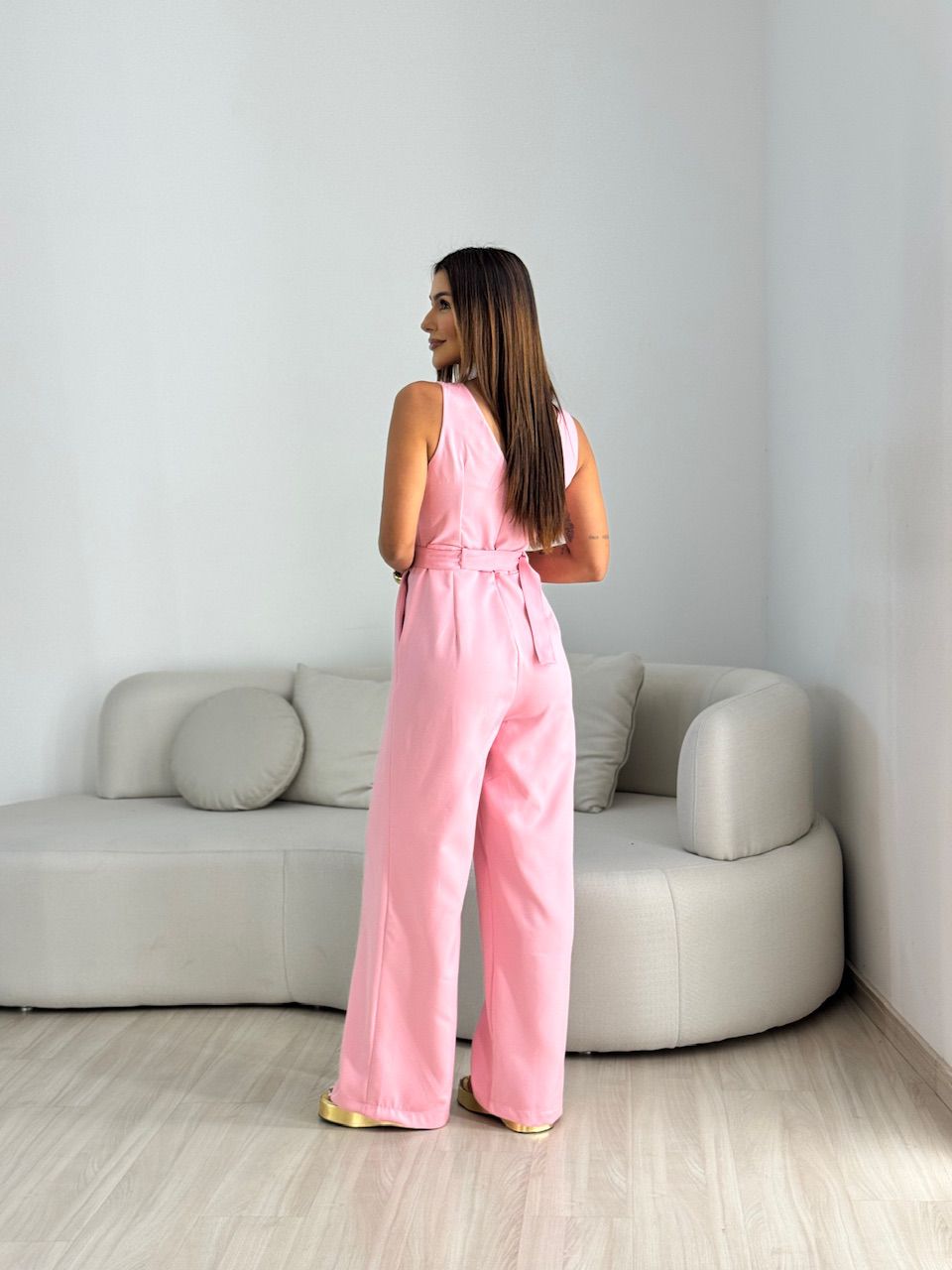 MACACÃO ELIZA ALÇA BABY PINK