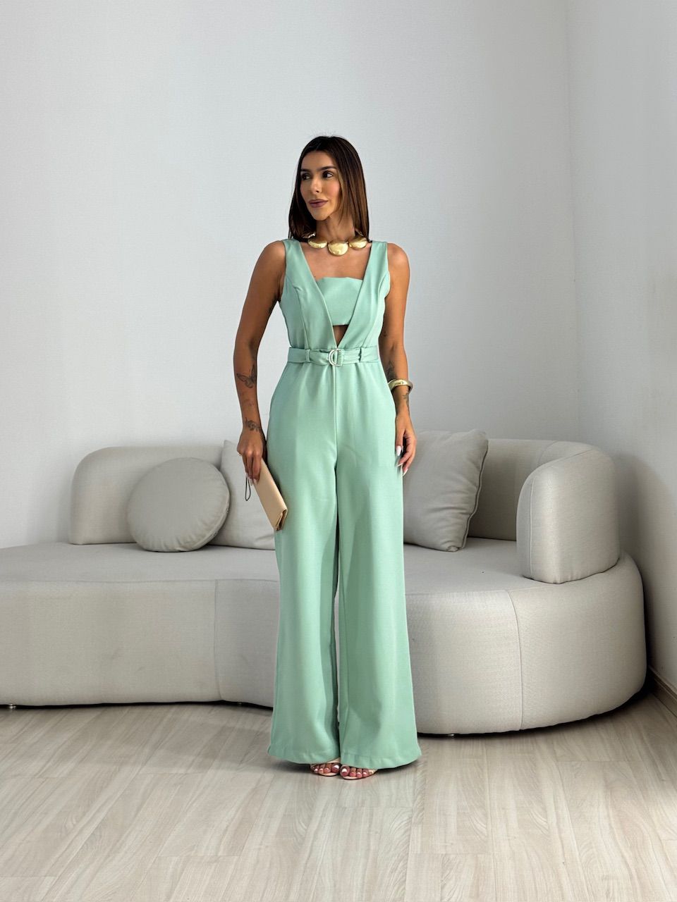 MACACÃO ELIZA ALÇA VERDE
