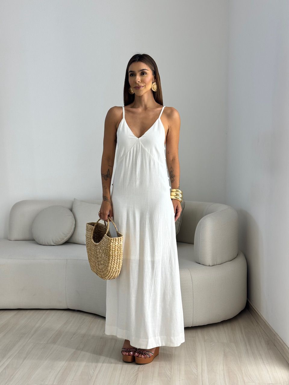 VESTIDO INÊS BOTÕES OFF - 0067770048 - CAROLLA FERRARO