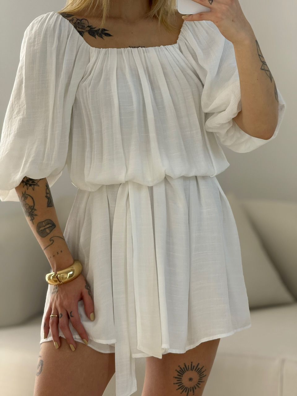 VESTIDO LIDIA MANGA BUFANTE OFF